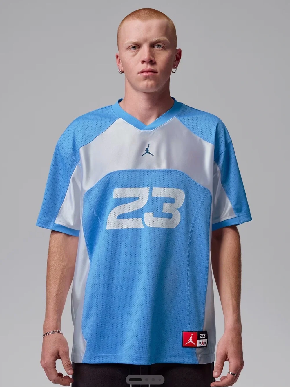 Jordan Blue & White 23 Mesh Short-Sleeve Jersey